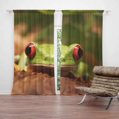 Závěsy Zelená žába: 2 ks - 140x250 cm - Sablio – Hledejceny.cz