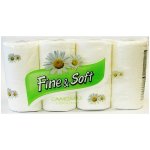 Fine & Soft Heřmánek parfémovaný toaletní papír s vůní heřmánku 150 útržků 3 vrstvý 8 rolí