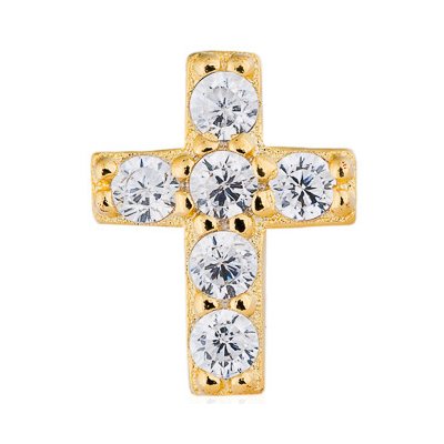 Franco Bene Pozlacený křížek piercingová náušnice 2132 – Zboží Dáma