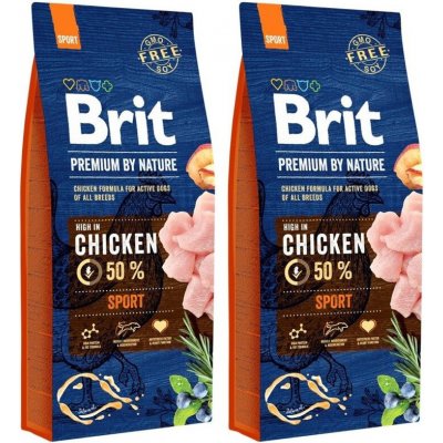 Brit Premium By Nature Sport Chicken 2 x 15 kg – Hledejceny.cz