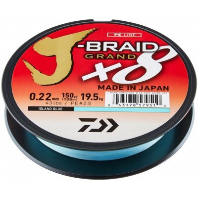 Daiwa pletená šňůra J-Braid Grand Blue 0,22 mm 19,5 kg 135 m – Sleviste.cz