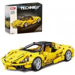 Woma Stavebnice Technic závodní auto dlouhé 25 cm, natahovací s otvíracím kufrem, žluté, 391 ks – Hledejceny.cz