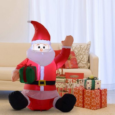 Goleto Nafukovací sedící Santa Claus s LED osvětlením 120 cm – Hledejceny.cz