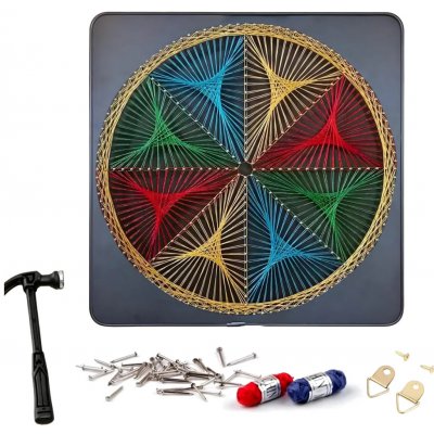 RealG RealG RC-K-158 Kreativní sada na String Art 40 × 40 cm geometrický kruh – Zbozi.Blesk.cz