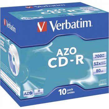 Verbatim CD-R 700MB 52x, Super AZO, jewel, 10ks (43327)