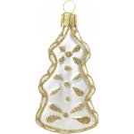 Bella Rose Skleněná vánoční ozdoba Stromek Bílá Mat bílá barva sklo – Hledejceny.cz