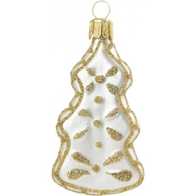 Bella Rose Skleněná vánoční ozdoba Stromek Bílá Mat bílá barva sklo – Hledejceny.cz