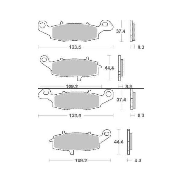 Moto brzdový kotouč Sada brzdových destiček SBS přední KAWASAKI ER-6n rok 06-16