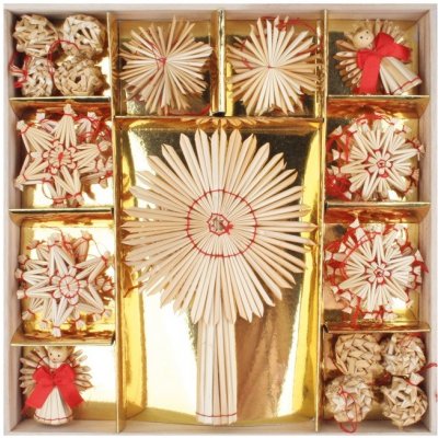 Anděl Přerov Slaměné ozdoby různých tvarů 6 10 cm 40 ks – Zboží Mobilmania