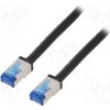 síťový kabel Logilink CQ7143S Patch, S/FTP, 6a, licna, Cu, PE, 50m, černý
