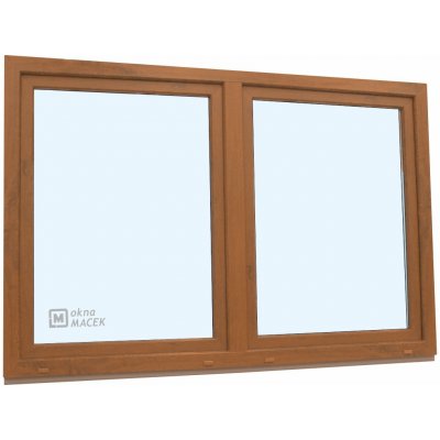 KNIPPING Plastové okno - 70 AD, 2400x1500 mm, O/OS sloupek, zlatý dub Barva, imitace: zlatý dub/bílá (jednostranně) – Zboží Mobilmania