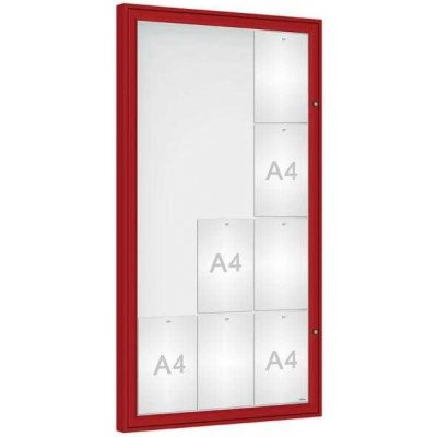 PROCITY Venkovní vitrína Classique, 12 x A4, plexi, červená – Zboží Živě