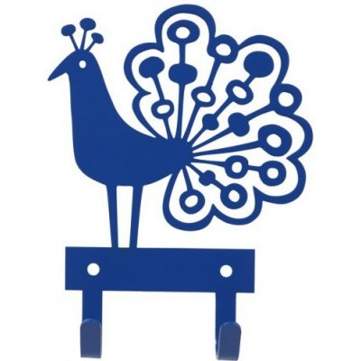 Kovový věšáček Peacock blue 14,5x11,5, Bengt & Lotta Švédsko Modrá