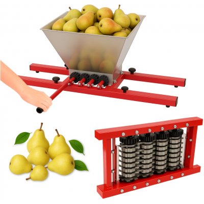 U&M Parts Ruční drtič ovoce jablek max XXL 15L VEVO023 | červená, Barvy a parametry Materiál kov – Zboží Dáma