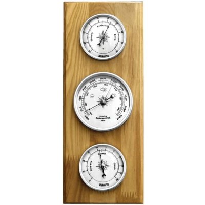 JVD Dřevěný hranatý teploměr, vlhkoměr a barometr JVD BA233/68 – Zboží Dáma