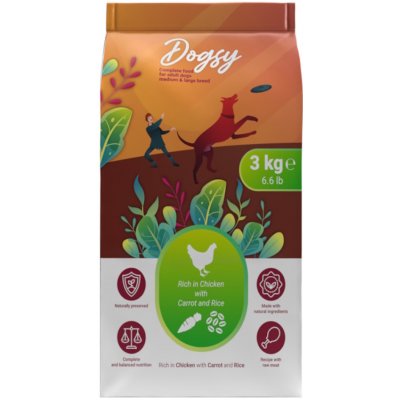 Kraftia Dogsy Adult M/L Chicken & Carrot & Rice 3 kg – Zboží Mobilmania