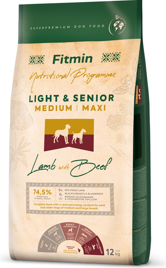 Fitmin Medium Maxi Light Senior Lamb&Beef 12 kg