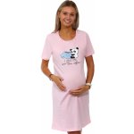 Růžová kojící a těhotenská košilka na zipy I love you more than kaffe! s PANDOU 1C3204 růžová – Hledejceny.cz