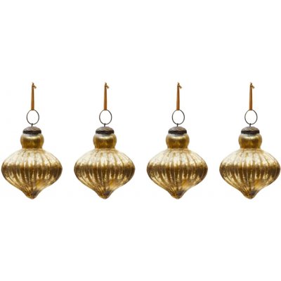 Set čtyř zlatých skleněných vánočních ozdob Kave Home Raj 8 cm – Hledejceny.cz