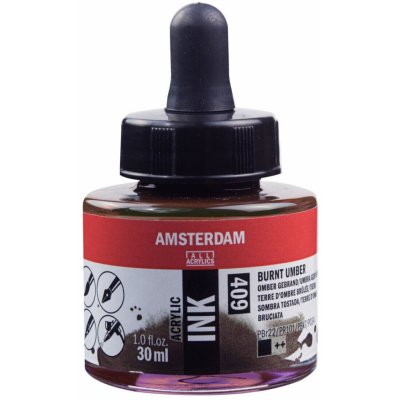 Amsterdam Acrylic Ink 409 Burnt Umber 30 ml – Sleviste.cz