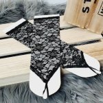 RB-nakuplevne Společenské rukavice krajkové černé, 30 cm, na prst – Zboží Dáma