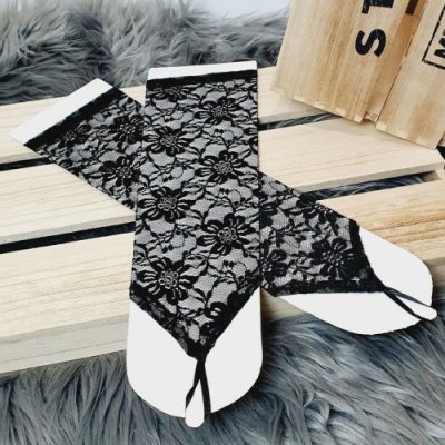 RB-nakuplevne Společenské rukavice krajkové černé, 30 cm, na prst – Zboží Dáma