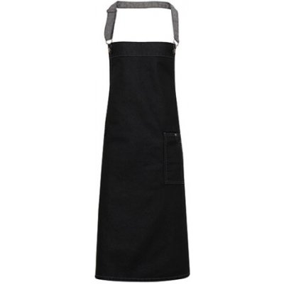 Premier Workwear Džínová zástěra s kapsami za krk PR134 Black Denim 72x86cm – Hledejceny.cz