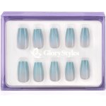 GloryStyles Nalepovací nehty tyrkysový třpyt 07 24 ks – Zbozi.Blesk.cz