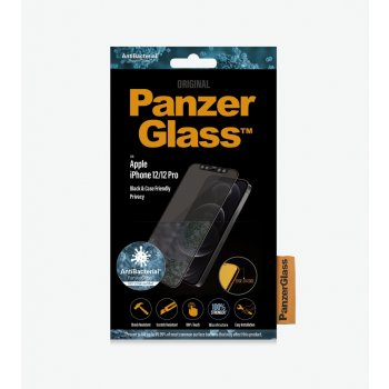 PanzerGlass - Tvrzené Sklo Privacy Case Friendly AB pro iPhone 12 a 12 Pro, black, Černá P2711