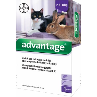 Advantage Spot-on pro malé kočky a králíky 80 mg 4 x 0,8 ml – Hledejceny.cz