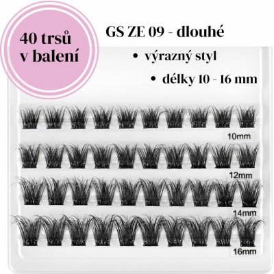 GloryStyles Samolepící segmentové řasy GS ZE 09 dlouhé (10 - 16 mm) – Sleviste.cz