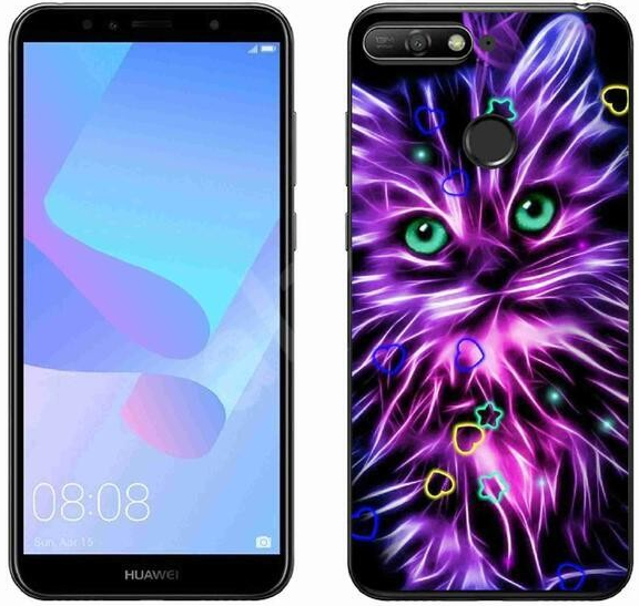 mmCase gelový kryt Huawei Y6 Prime 2018 - abstraktní kočka