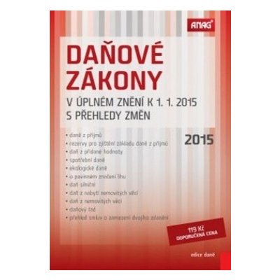 Daňové zákony v úplném znění k 1. 1. 2015 s přehledy změn – Hledejceny.cz