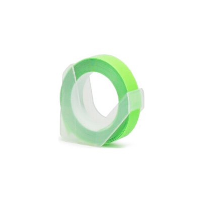 Alternativní páska pro Dymo Omega A0898290 9 mm x 3 m, bílý tisk + fluorescenční zelený podklad – Zboží Mobilmania