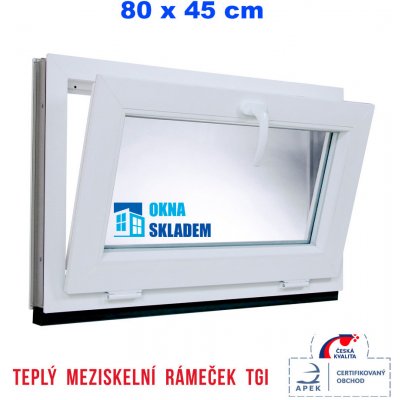 ERKADO Plastové okno 80x45 cm bílé sklopné – Sleviste.cz