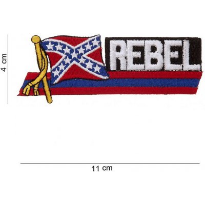 Nášivka textilní Fostex vlajka Jižanská (USA) s nápisem Rebel - barevná – Zboží Dáma