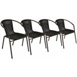 Set 4 ks polyratanová zahradní židle Garth - tmavě hnědá – Hledejceny.cz
