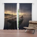 Sablio Závěs Loďka na jezeře 2: 2ks 140x250cm – Hledejceny.cz