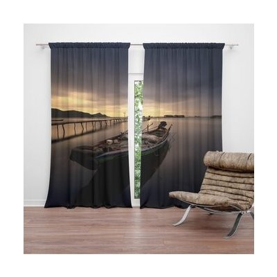 Sablio Závěs Loďka na jezeře 2: 2ks 140x250cm – Hledejceny.cz