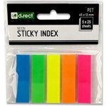 Samolepicí neonové záložky - 45 x 12 mm, 5 x 25 listů – Zboží Dáma