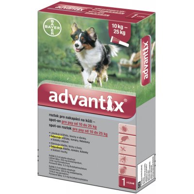 Advantix Spot-on pro psy 10-25 kg 2 x 2,5 ml – Zboží Mobilmania