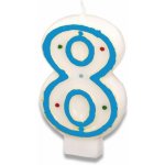 Amscan Narozeninová svíčka 7,3cm s puntíčky číslo 8 – Zbozi.Blesk.cz