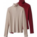 esmara Dámský žebrovaný rolák 2 kusy červená béžová – Hledejceny.cz