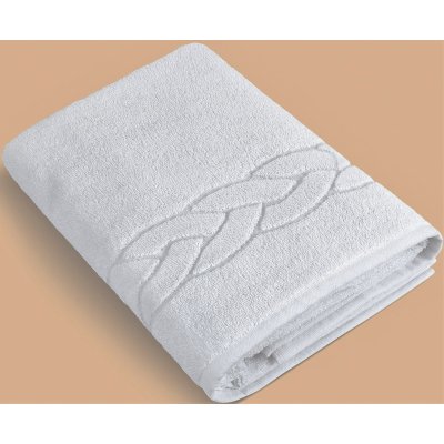 VERATEX Froté ručník Hotel 550g 95°C bílá vzor copánku 50 x 100 cm