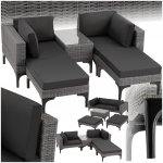 tectake 404796 ratanový set bellaria s hliníkovým rámem šedá – Hledejceny.cz