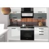 Kuchyňská linka Belini Eleganta2 120 cm bílý lesk / šedý antracit Glamour Wood s pracovní deskou