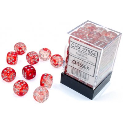 Chessex Sada 36 kostek Chsessex Nebula 12mm d6 Red/silver Luminary – Zbozi.Blesk.cz