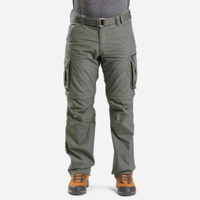 Forclaz pánské turistické kalhoty s kapsami Travel 100 2v1 khaki – Zboží Mobilmania