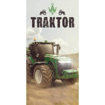 Carbotex Dětská plážová TRAKTOR GREEN, zelená 70 x 140 cm – Zbozi.Blesk.cz