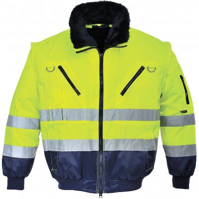 PortWest PJ50 PILOT HI-VIS reflexní bunda žlutá/tmavě modrá 3v1 zimní PJ50YNRS – Zboží Mobilmania
